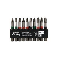 2&quot; x Assorted Impact Bit Clip Square Recess, Phillips (10 Pc Multipack) Industrial Screwdriver Bit Recyclable 