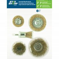 EAB Stay Sharp Fine Crimped Wire Wheel - 4-in dia - 1/2-in Arbour - Brass