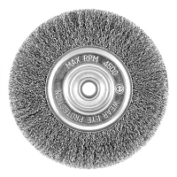 Cepillo Rueda de Carbón Rizado Grueso 6" x 5/8"-1/2" - Reciclable