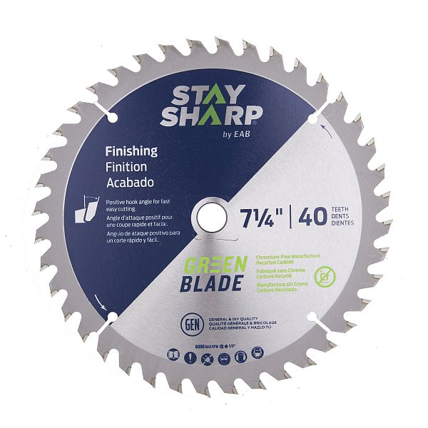 Saw Blades Finishing Green Blade 7 1/4